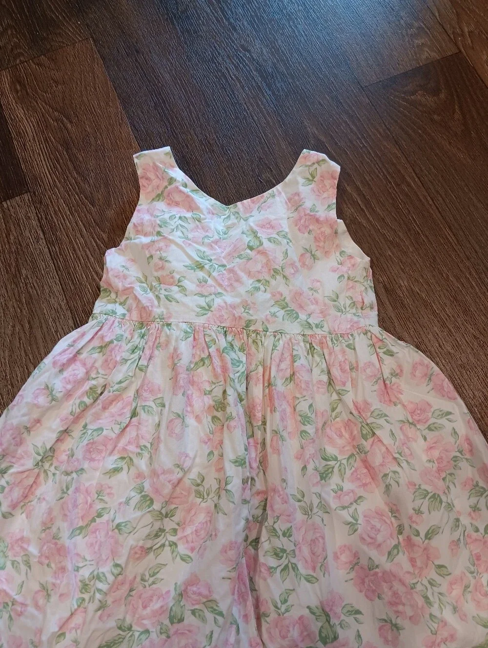 Ralph Lauren Pink Floral Sleeveless Cotton Dress